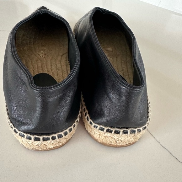 AUTH Celine Leather Espadrilles Black Sz 40 - Picture 3 of 7